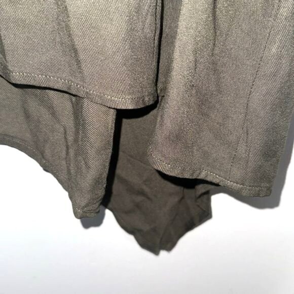 Fever Womens Sleeveless Button-Down Tunic Top Asymmetrical Hem Olive Green XL - Picture 6 of 8